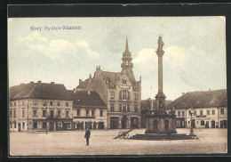 AK Novy Bydzov, Namesti, Denkmal, Hotel  - Tschechische Republik