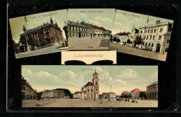 AK Lundenburg, Stadtplatz, Volks- Und Bürgerschule, Franz-Josef-Strasse, Post Und Pfarrei  - Czech Republic