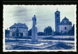 AK Moravská Nová Ves, Kostel, Pomník  - Tschechische Republik