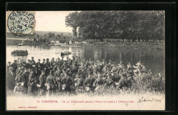 CPA Choisy-au-Bac, Le 54e D`Infanterie Passant L`Aisne En Radeau  - Autres & Non Classés