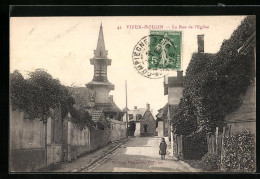 CPA Vieux-Moulin, La Rue De L`Eglise  - Autres & Non Classés