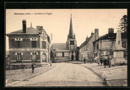 CPA Rantigny, La Poste Et L`Eglise  - Rantigny