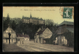 CPA Mello, Le Chateau Et La Place Du Jeu D`Arc  - Autres & Non Classés