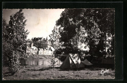 CPA Amboise, Le Chateau Et Le Camping Dans I`lle D`Or  - Amboise