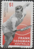 AUSTRALIA - DIE-CUT-USED 2016 $1.00 Legends Of Tennis - Frank Sedgman - Gebruikt