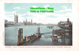 R414187 London. River Thames Showing Houses Of Parliament And St. Thomas Hospita - Sonstige & Ohne Zuordnung