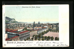 Cartolina Palermo, Panorama Da Porta Nuova  - Palermo