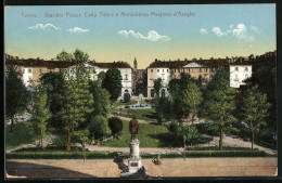 Cartolina Torino, Giardini Piazza Carlo Felice E Monumento Massimo D`Azeglio  - Autres & Non Classés