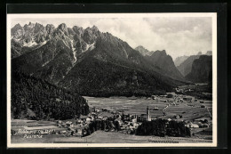 Cartolina Dobbiaco, Pusteria, Talpanorama Mit Der Ortschaft Gegen Die Berge  - Sonstige & Ohne Zuordnung