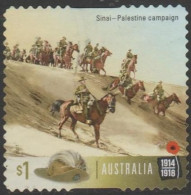 AUSTRALIA - DIE-CUT-USED 2017 $1.00 Centenary Of WWI 1917: Sinai-Palestine Campaign - Soldiers/Horses - Usados