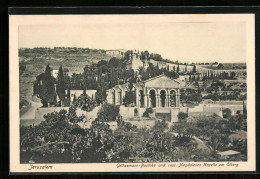 AK Jerusalem, Gethsemane-Basilika Und Russ. Magdalenen Kapelle Am Ölberg  - Palästina