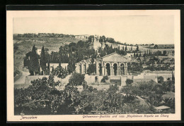 AK Jerusalem, Gethsemane-Basilika Und Russ. Magdalenen Kapelle Am Ölberg  - Palestine