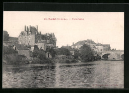 CPA Durtal, Château Et Pont Vom Flussufer Aus Gesehen  - Durtal