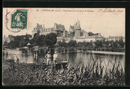 CPA Durtal, Vue Générale Sur Le Loir Et Le Chateau  - Durtal