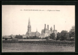 CPA Martigne-Briand, L`Eglise Et Le Chateau  - Autres & Non Classés