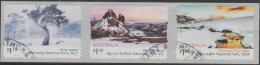 AUSTRALIA - DIE-CUT-USED 2020 $3.30 Australian Alps Strip Of Three Backing Attached - Used Stamps