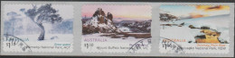 AUSTRALIA - DIE-CUT-USED 2020 $3.30 Australian Alps Strip Of Three Backing Attached - Gebraucht