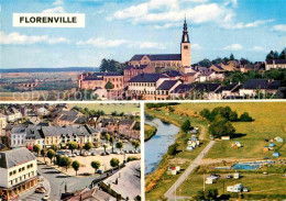 72749475 Florenville Ortsansicht Mit Kirche Campingplatz Am Fluss Fliegeraufnahm - Florenville