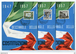 Decennale Della Costituzione Italiana - Tricolore - Tomei - 1946-60: Storia Postale