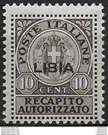 1942 Libia RA 10c. Bruno MNH Sass. N. 4 - Other & Unclassified