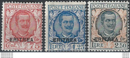 1926 Eritrea VE III 3v. Sopr. MNH Sassone N. 113/115 - Autres & Non Classés