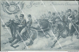Bv100 Cartolina Militare Saluti Dal Reggimento Cavalleggeri Www1 1 Guerra - Régiments