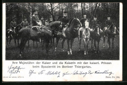 AK Kaiserin Auguste Victoria Königin Von Preussen, Unterwegs Mit Dem Kaiser Und Den Prinzen  - Familles Royales