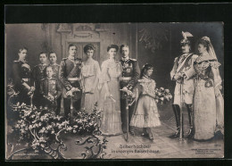 AK Kaiserin Auguste Victoria Königin Von Preussen, Gemeinsam Mit Dem Kaiser Und Den Kindern Zur Silberhochzeit  - Familles Royales