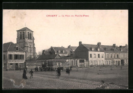 CPA Chauny, La Place Du Marché-Franc  - Chauny