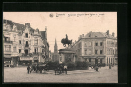 AK Ostende, Monument Léopold I. Et Eglise St. Joseph  - Andere & Zonder Classificatie