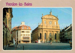 12677349 Yverdon-les-Bains Ortspartie Mit Kirche Yverdon-les-Bains - Autres & Non Classés