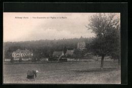 CPA Alizay, Vue D'ensemble Sur L'Eglise Et La Mairie  - Other & Unclassified