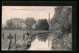 CPA Perriers-sur-Andelle, Paysage Au Bord De L'Andelle  - Other & Unclassified