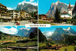 12647759 Grindelwald Ortsansicht Mit Kirche Bahn Alpenpanorama Grindelwald - Sonstige & Ohne Zuordnung