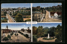 AK Zeitz, Altmarkt Und Rathaus, Wendischer Berg, Schillerplatz  - Zeitz