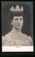 Pc Portrait Der Königin Alexandra Von England Mit Krone  - Familias Reales