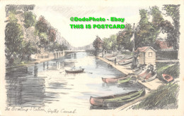 R415445 Hythe Canal. The Boating Station. Pencil Sketch Postcard. 1957 - World