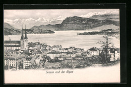AK Luzern, Gesamtansicht Mit Blick Auf Die Alpen  - Lucerne