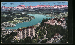 AK Zürich, Landkarte Mit Gebirgswand  - Autres & Non Classés