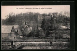 CPA Vierzy, Le Chateau Et L'Eglise, Le Jardin De La Ferme  - Andere & Zonder Classificatie