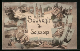 CPA Soissons, Vue Générale, L'Hotel De Ville, La Caserne  - Soissons