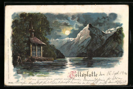 Lithographie Tellsplatte, Kapelle Am See Bei Vollmond  - Other & Unclassified