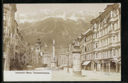 Foto-AK Fritz Gratl: Innsbruck, Maria Theresienstrasse Mit Bergpanorama  - Photographie