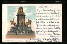 Lithographie Wien, Maria-Theresia-Monument Mit Kränzen  - Other & Unclassified