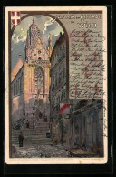 Lithographie Wien, Maria Am Gestade Mit Treppe  - Other & Unclassified