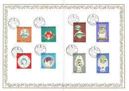 HONGRIE - FEUILLET COMMEMORATIF - SOUVENIR 1972 - POTERIE - CERAMIQUE - CACHET BUDAPEST SERIE 8 TIMBRES - Commemorative Sheets