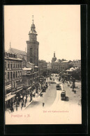 AK Frankfurt A. M., Zeil Mit Katharinenkirche Und Strassenbahnen  - Tram