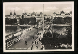 AK Kobenhavn, Dronning Louises Bro, Strassenbahn  - Tram