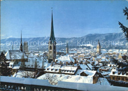 12439349 Zuerich ZH Stadtbild Im Winter Kirchen Alpen Zuerich - Sonstige & Ohne Zuordnung