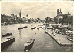 12376289 Zuerich Fluss Kirche Boote Zuerich - Sonstige & Ohne Zuordnung